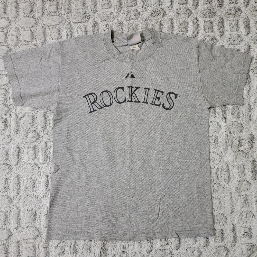 Colorado Rockies Spilborghs Number 19 Baseball Youth Tee Shirt Medium